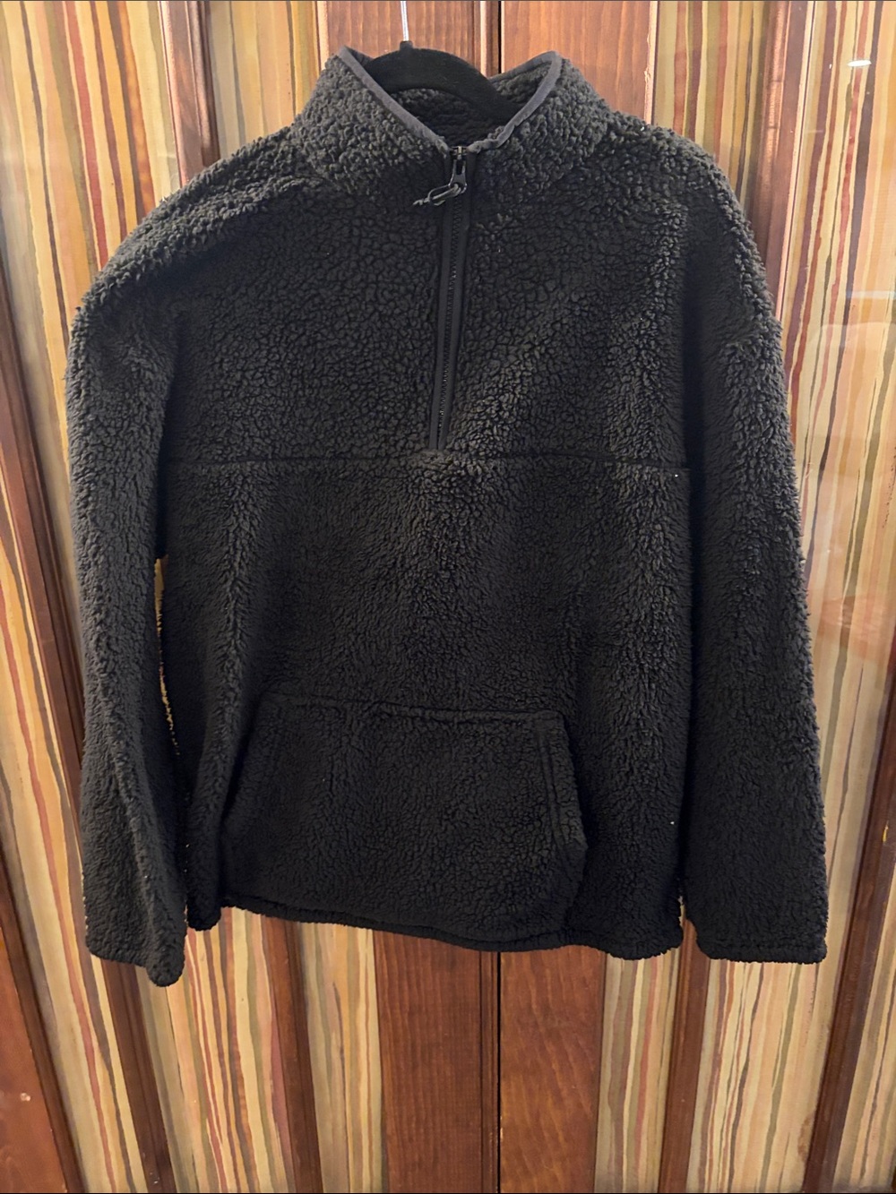 No Boundaries Black Sherpa Half-Zip Pullover Hoodie